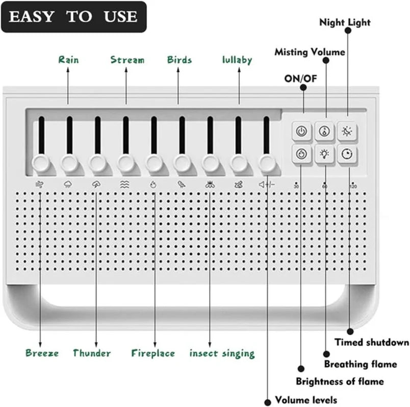 3 in 1 Bluetooth Speaker White Noise Nature Sound Sleep Night Light Humidifier