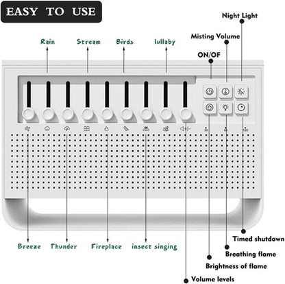 3 in 1 Bluetooth Speaker White Noise Nature Sound Sleep Night Light Humidifier